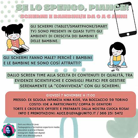 Se lo spengo, piange. schermi e bambini da 0 a 6 anni.